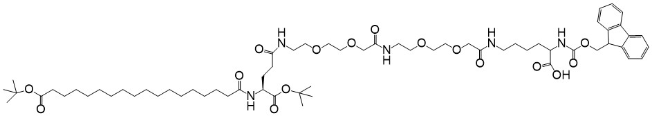 Fmo-Lys[OCT-(OtBu)-Glu(OtBu)-AEEA-AEEA]-OH